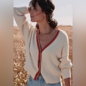 Marine Layer Robin Crop Cardigan with Tipping